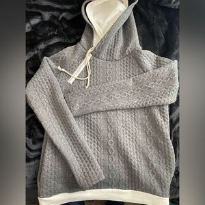 Gray and white “double layer” sweatshirt hoodie ANDTHEWHY